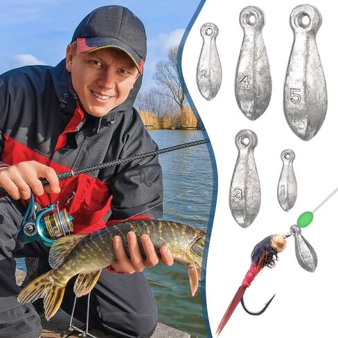 Glimin Fishing Weights Sinker Kit Rig Fishing Weights Sinker Weights Bank Sinker Saltwater Fishing Sinkers Bass Fishing Casting in 1 Oz, 2 Oz, 3 Oz, 4 Oz, 5 Oz, 6 oz in Saudi Arabia