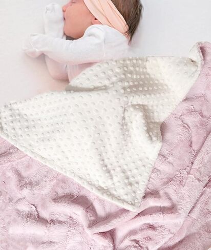 BUTTZO Baby Blanket for Boys Girls Toddlers,Fuzzy Soft Warm Cozy Minky Dot Receiving Blanket,Baby Newborn Blanket Shower Gifts (Pink, 30 X 40 inch) in Saudi Arabia
