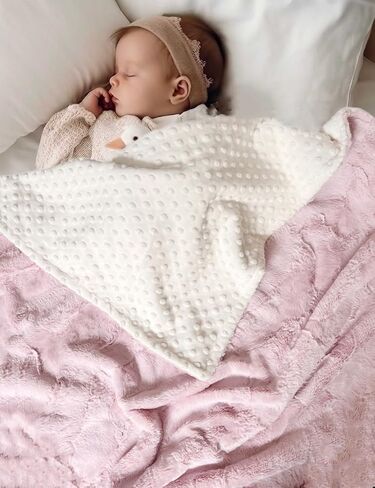BUTTZO Baby Blanket for Boys Girls Toddlers,Fuzzy Soft Warm Cozy Minky Dot Receiving Blanket,Baby Newborn Blanket Shower Gifts (Pink, 30 X 40 inch) in Saudi Arabia