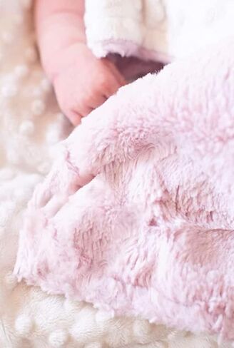 BUTTZO Baby Blanket for Boys Girls Toddlers,Fuzzy Soft Warm Cozy Minky Dot Receiving Blanket,Baby Newborn Blanket Shower Gifts (Pink, 30 X 40 inch) in Saudi Arabia
