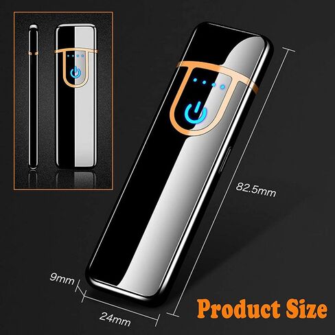 ولاعة كهربائية، ولاعة إلكترونية ذكية، ولاعة قابلة لإعادة الشحن عبر USB ولاعة عديمة اللهب مقاومة للرياح ولاعة بلازما للنار، والشواء، والألعاب النارية، والشموع، والتخييم - في الهواء الطلق في الداخل (أسود نقي) in Kuwait