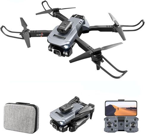 طائرة بدون طيار ZELARO قابلة للطي FPV مع كاميرا 4K للمبتدئين البالغين 14+، طائرة كوادكوبتر RC صغيرة بدون طيار UAV واي فاي للتحكم عن بعد بدون طيار مع بطارية، تثبيت الارتفاع، التحكم بالإيماءات، ألعاب هدية للبالغين - رمادي in Kuwait