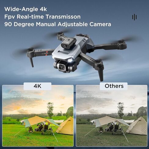 طائرة بدون طيار ZELARO قابلة للطي FPV مع كاميرا 4K للمبتدئين البالغين 14+، طائرة كوادكوبتر RC صغيرة بدون طيار UAV واي فاي للتحكم عن بعد بدون طيار مع بطارية، تثبيت الارتفاع، التحكم بالإيماءات، ألعاب هدية للبالغين - رمادي in Kuwait