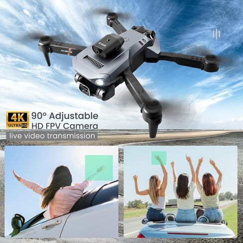 طائرة بدون طيار ZELARO قابلة للطي FPV مع كاميرا 4K للمبتدئين البالغين 14+، طائرة كوادكوبتر RC صغيرة بدون طيار UAV واي فاي للتحكم عن بعد بدون طيار مع بطارية، تثبيت الارتفاع، التحكم بالإيماءات، ألعاب هدية للبالغين - رمادي in Kuwait