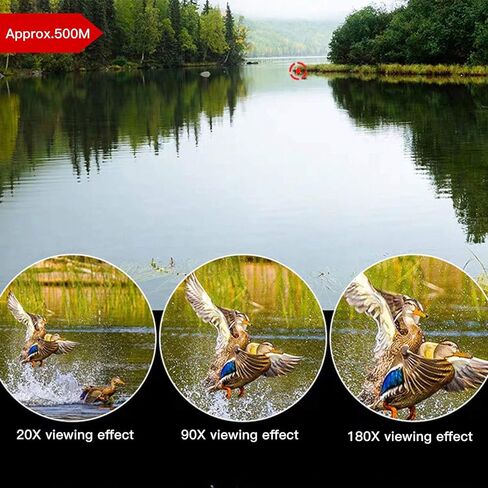 منظار ثنائي العدسات HD للاماكن الخارجية، 20-180 × 100 تلسكوب رؤية ليلية منخفض الاضاءة للبالغين، منظار مدني صغير الحجم لمشاهدة الطيور والسفر والالعاب الرياضية والحفلات الموسيقية in Kuwait