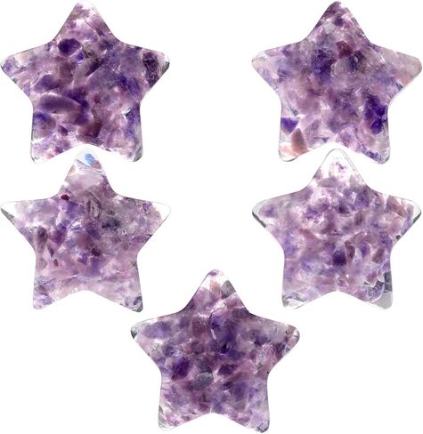 مجموعة Yatming مكونة من 5 أحجار جيب مصقولة على شكل نجمة، حجر النخيل الكريستالي المعالج لريكي التأمل، الزبرجد in Kuwait