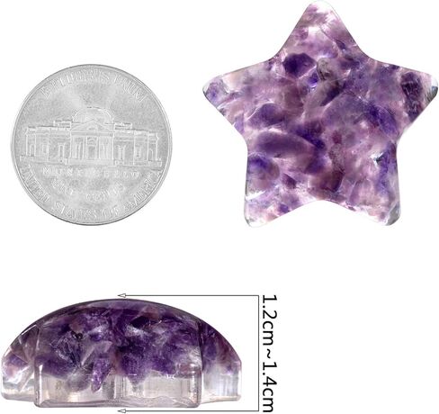 مجموعة Yatming مكونة من 5 أحجار جيب مصقولة على شكل نجمة، حجر النخيل الكريستالي المعالج لريكي التأمل، الزبرجد in Kuwait