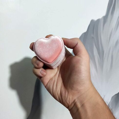 JZTang صندوق خاتم مخملي على شكل قلب، حامل عرض حلقة واحدة، صندوق تخزين مجوهرات أنيق، هدية لاقتراح الخطوبة، الذكرى السنوية، حفل عيد الميلاد in Kuwait