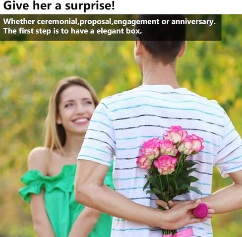 JZTang صندوق خاتم مخملي على شكل قلب، حامل عرض حلقة واحدة، صندوق تخزين مجوهرات أنيق، هدية لاقتراح الخطوبة، الذكرى السنوية، حفل عيد الميلاد in Kuwait