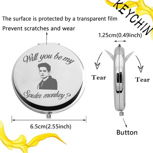 KEYCHIN Twilight Movie Pocket Mirror Twilight Edward and Bella Fans Gifts Will You Be My Spider Monkey Compact Mirror for Women Girls Teenager (Spider monkey-S) in Saudi Arabia