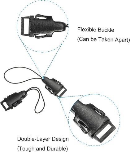 PATIKIL Camera Strap Loops Connector, 4Pcs ABS Plastic Quick Release Neck Shoulder Strap Buckle Adapter for Outdoor Photography Camera Binocular Eyelet, Black in Saudi Arabia