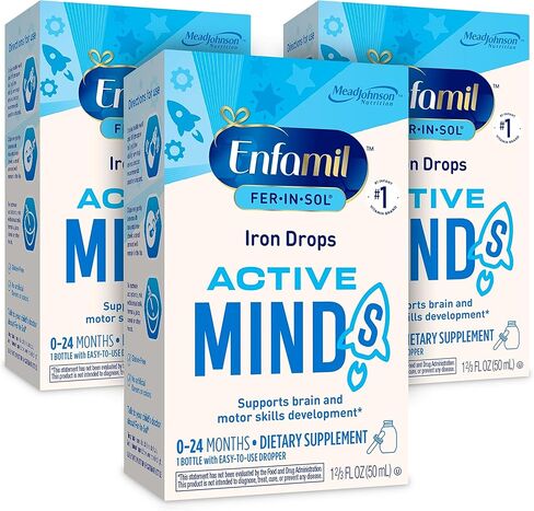 Enfamil Fer-In-Sol Iron Supplement Drops for Infants & Toddlers, Supports Brain Development, 50 mL Dropper Bottle, Pack of 2 in Saudi Arabia