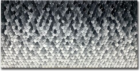 لوحات قماشية فنية من Yika، لوحة فنية جدارية ذات ملمس سميك وحديث تجريدي رائع مرسومة يدويًا لوحة زيتية تجريدية على القماش ديكور فني جداري حديث رمادي وفضي 24 × 48 بوصة in Kuwait