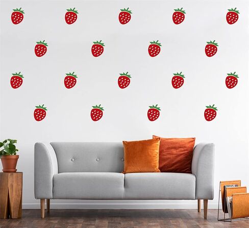 ملصقات ديكور حائط على شكل فراولة حمراء DIY لتزيين غرفة الأطفال وغرفة الأطفال وديكور غرفة الأطفال والبنات BK011 (أحمر) in Kuwait