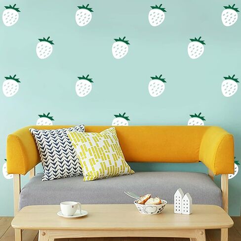 ملصقات ديكور حائط على شكل فراولة حمراء DIY لتزيين غرفة الأطفال وغرفة الأطفال وديكور غرفة الأطفال والبنات BK011 (أحمر) in Kuwait
