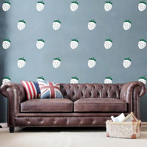 ملصقات ديكور حائط على شكل فراولة حمراء DIY لتزيين غرفة الأطفال وغرفة الأطفال وديكور غرفة الأطفال والبنات BK011 (أحمر) in Kuwait