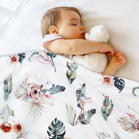 BORITAR Baby Blankets for Unisex Boys Girls, Super Soft Minky Fabric Blankets with Double Layer Dotted Fleece Backing, Elegant Multicolor Flower Printed, 30x40 Inch in Kuwait