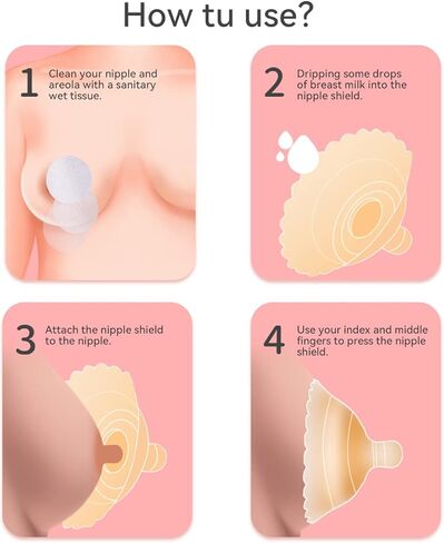 SANFE ELEPHANT Nipple Shields for Nursing Newborn,Double Layer Breast Shield,for Latch Difficulties or Flat or Inverted Nipples in Kuwait