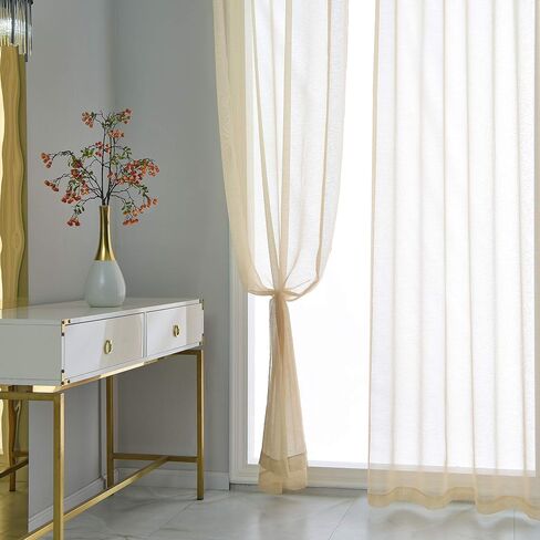 Baby Blue Sheer Curtains 84 Inch Length Set 2 Panels For Bedroom Faux Linen Sheer Drapes Solid Luxury Grommet Light Blue Textured Sheer Curtains For Living Room Basement Windows 52 X84 Inches Long in Saudi Arabia