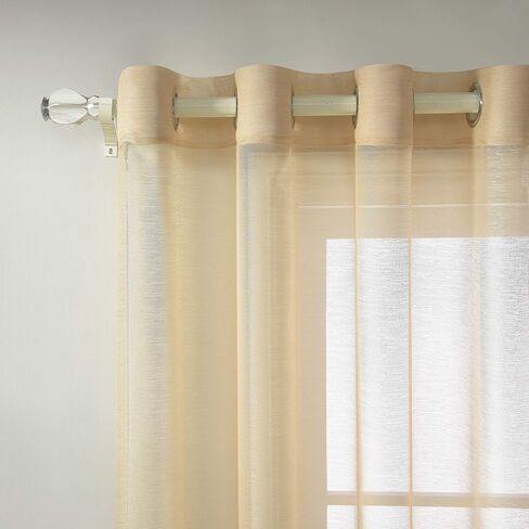 Baby Blue Sheer Curtains 84 Inch Length Set 2 Panels For Bedroom Faux Linen Sheer Drapes Solid Luxury Grommet Light Blue Textured Sheer Curtains For Living Room Basement Windows 52 X84 Inches Long in Saudi Arabia