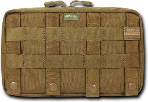 Rapdom Tactical 10.6 Utility Pouch (Horizontal), Coyote, 6" H x 10" W x 3" D in Saudi Arabia