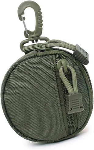 iRIIRIO 1 قطعة محفظة النقود المعدنية سلسلة المفاتيح المهنية الحقيبة مولي ملحق للرجال صغيرة مستديرة عملة حامل الحقيبة المحفظة EDC الحقيبة سماعة رأس لاسلكية حزمة أكياس المعدات العسكرية in Kuwait