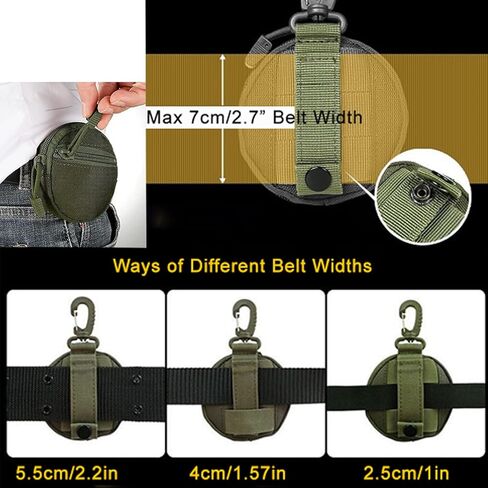 iRIIRIO 1 قطعة محفظة النقود المعدنية سلسلة المفاتيح المهنية الحقيبة مولي ملحق للرجال صغيرة مستديرة عملة حامل الحقيبة المحفظة EDC الحقيبة سماعة رأس لاسلكية حزمة أكياس المعدات العسكرية in Kuwait