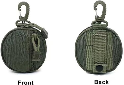iRIIRIO 1 قطعة محفظة النقود المعدنية سلسلة المفاتيح المهنية الحقيبة مولي ملحق للرجال صغيرة مستديرة عملة حامل الحقيبة المحفظة EDC الحقيبة سماعة رأس لاسلكية حزمة أكياس المعدات العسكرية in Kuwait