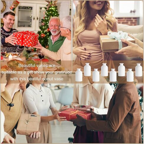 8Pcs White Vases, 5in Small White Ceramic Bud Vase Mini Pampas Grass Flowers Vases Boho Vases for Centerpieces Table Desk Decor in Kuwait