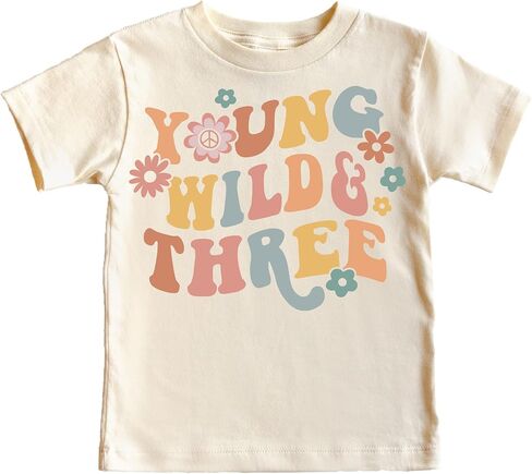 قميص عيد الميلاد الثالث الرائع من Young Wild Three Daisy Groovy للرضع والأطفال الصغار والبنات في عيد الميلاد الثالث in Kuwait