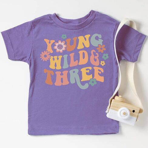 قميص عيد الميلاد الثالث الرائع من Young Wild Three Daisy Groovy للرضع والأطفال الصغار والبنات في عيد الميلاد الثالث in Kuwait