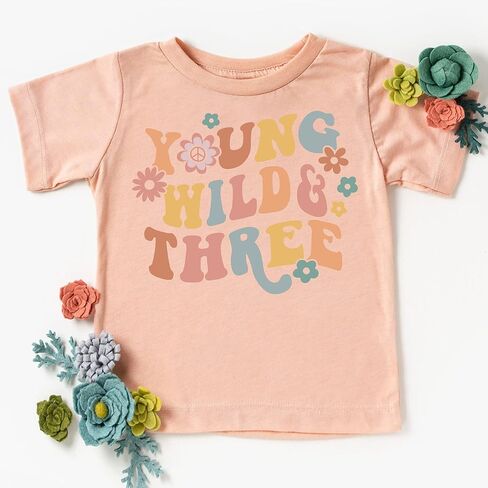 قميص عيد الميلاد الثالث الرائع من Young Wild Three Daisy Groovy للرضع والأطفال الصغار والبنات في عيد الميلاد الثالث in Kuwait