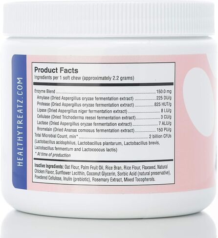 Healthy Treatz Probiotic Chews for Dogs - with Natural Digestive Supporting Enzymes for Relief of Diarrhea & Upset Stomach + Gas & Constipation - Allergy & Immune System Support in Saudi Arabia