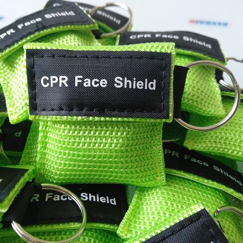 JTKENS 100PCS CPR Face Shield CPR Keychain CPR Emergency Barrier with One-Way Valve Breathing Barrier for First Aid Training AED Training in Kuwait