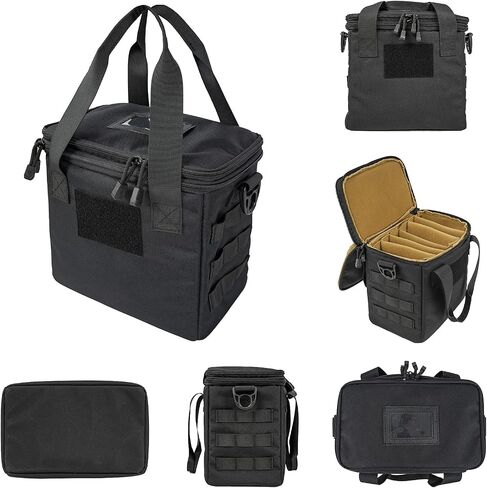 ProCase Tactical Gun Range Bag, Deluxe Padded Pistol Handguns Magazine Ammo Gear Accessories Pouch Duffle Bags with Adjustable Dividers for Hunting Shooting Range Sport in Saudi Arabia