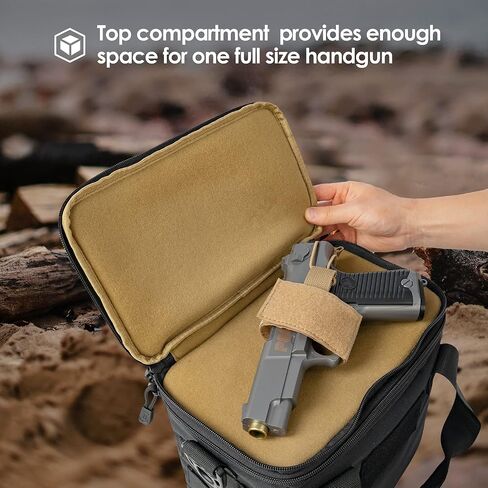 ProCase Tactical Gun Range Bag, Deluxe Padded Pistol Handguns Magazine Ammo Gear Accessories Pouch Duffle Bags with Adjustable Dividers for Hunting Shooting Range Sport in Saudi Arabia