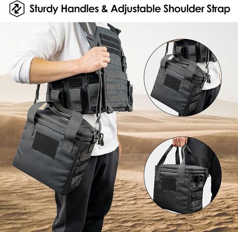 ProCase Tactical Gun Range Bag, Deluxe Padded Pistol Handguns Magazine Ammo Gear Accessories Pouch Duffle Bags with Adjustable Dividers for Hunting Shooting Range Sport in Saudi Arabia