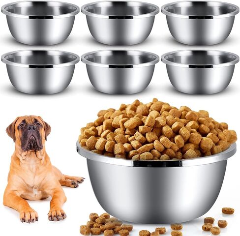 Ziliny 6 Pack 24 Cup/176 oz Extra Large Dog Bowls Bulk Stainless Steel Dog Water Bowls Heavy Duty Metal Dog Bowl Large Capacity Metal Pet Food Bowls Easy to Clean for Large and Extra Large Dogs in Saudi Arabia