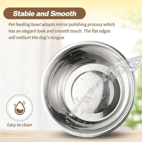 Ziliny 6 Pack 24 Cup/176 oz Extra Large Dog Bowls Bulk Stainless Steel Dog Water Bowls Heavy Duty Metal Dog Bowl Large Capacity Metal Pet Food Bowls Easy to Clean for Large and Extra Large Dogs in Saudi Arabia