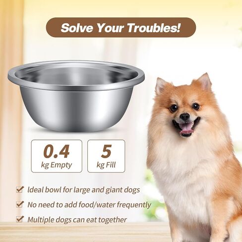 Ziliny 6 Pack 24 Cup/176 oz Extra Large Dog Bowls Bulk Stainless Steel Dog Water Bowls Heavy Duty Metal Dog Bowl Large Capacity Metal Pet Food Bowls Easy to Clean for Large and Extra Large Dogs in Saudi Arabia