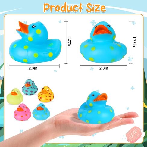 ANGGIKO 25 Pack Assortment Rubber Ducks in Bulk, Mini Jeep Ducks Baby Bath Toys for Kids, Summer Beach Pool Activity, Carnival, Gifts for Birthday Halloween Christmas Party Favors (Regular Ducks) in Kuwait