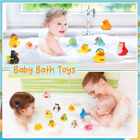 ANGGIKO 25 Pack Assortment Rubber Ducks in Bulk, Mini Jeep Ducks Baby Bath Toys for Kids, Summer Beach Pool Activity, Carnival, Gifts for Birthday Halloween Christmas Party Favors (Regular Ducks) in Kuwait