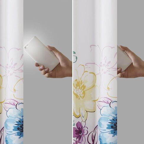 تصميم ذكي لغرفة نوم تعتيم أوليفيا، غرفة معيشة نافذة داكنة غير رسمية، ستارة مفردة بطباعة الأزهار، ستارة مفردة سوداء اللون، حزمة لوحة واحدة، 84 بوصة، أزرق in Kuwait