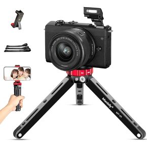 مانبيلي حامل ثلاثي القوائم لسطح الطاولة لكاميرا دي اس ال ار للموبايل مع 1/4 و3/8 تثبيت برغي وتصميم ساق وظيفية، حمولة قصوى 175 باوند، الومنيوم معدني سي ان سي، حامل سفر صغير (MT-01) in Kuwait