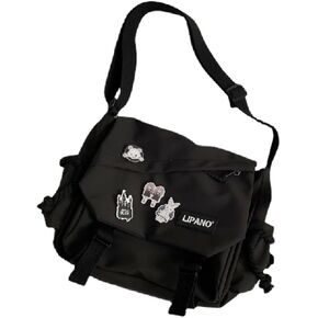 Loizziuy Y2k Crossbody Bag Backpack Kawaii Large Capacity Aesthetic Backpack Cute Casual Travel Mochilas Daypacks (1015 black) in Saudi Arabia