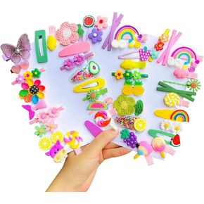 اليميرسا مشابك شعر للبنات الصغيرات من 50 قطعة، مشابك شعر رائعة بالوان قوس قزح، اكسسوارات شعر للبنات الصغيرات والمراهقات والاطفال الصغار in Kuwait