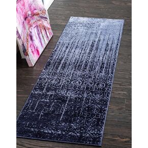 سجادة منطقة Loom Del Mar Collection الفريدة - جنيفر (4' 1" x 6' 1" مستطيلة، أزرق/أزرق داكن) in Saudi Arabia