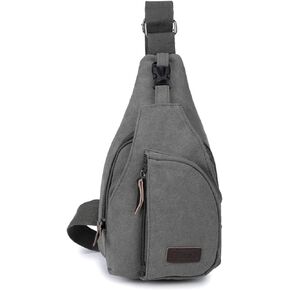 Q QICHUANG Crossbody Sling Backpack Canvas Small Sling Bag Hiking Daypack Rucksack for Men Women Outdoor Cycling Travel in Kuwait