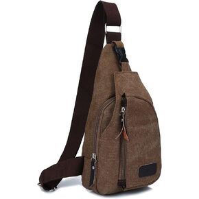Q QICHUANG Crossbody Sling Backpack Canvas Small Sling Bag Hiking Daypack Rucksack for Men Women Outdoor Cycling Travel in Saudi Arabia