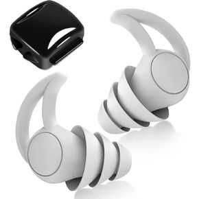 سدادات أذن من AOOWU للنوم، قطعتان من سدادات الأذن المانعة للضوضاء مع صندوق حاوية تخزين، سدادات أذن لحماية السمع، العمل، الشخير، السفر، النوم، الحفلات الموسيقية (أسود) in Kuwait